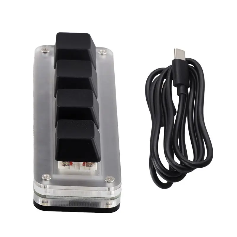 AT82-USB Programming Macro Custom Keyboard RGB 4 Keys Knob Gaming Mechanical Hot Swap Keyboard For Photoshop Drawing
