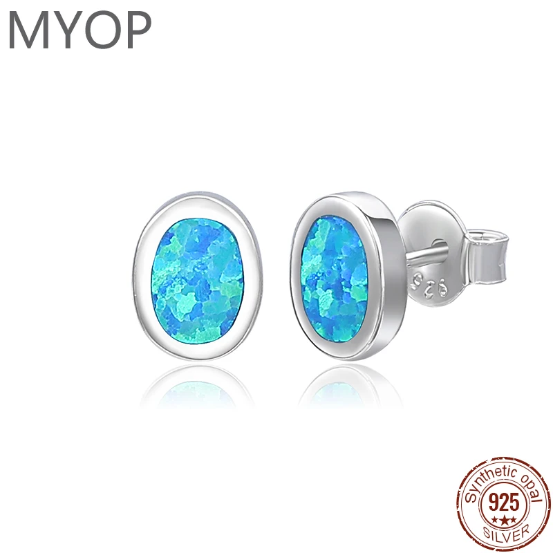

Серьги MYOP из синтетического опала, голубые и белые серьги в форме денье, без рисунка, элегантная и красивая трехмерная мечта