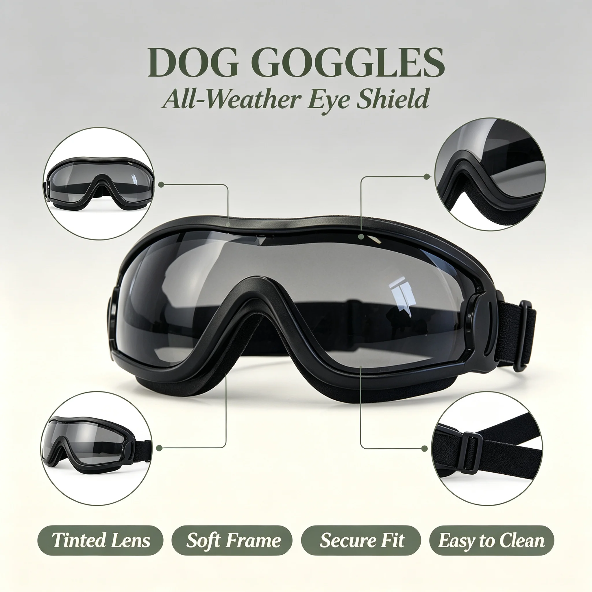 Dog Goggles Large Dogs Pet Sunglasses Dog Glasses UV Resistant Eye Goggles Windproof Outdoor Eyewear for Medium Large Dogs Walki