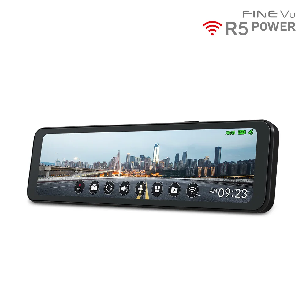 [100 billion Festa] [Indoor Type] Finevu R5 POWER Wi-Fi Room mirror black box dash cam 2 channel Q/F 26cm large screen
