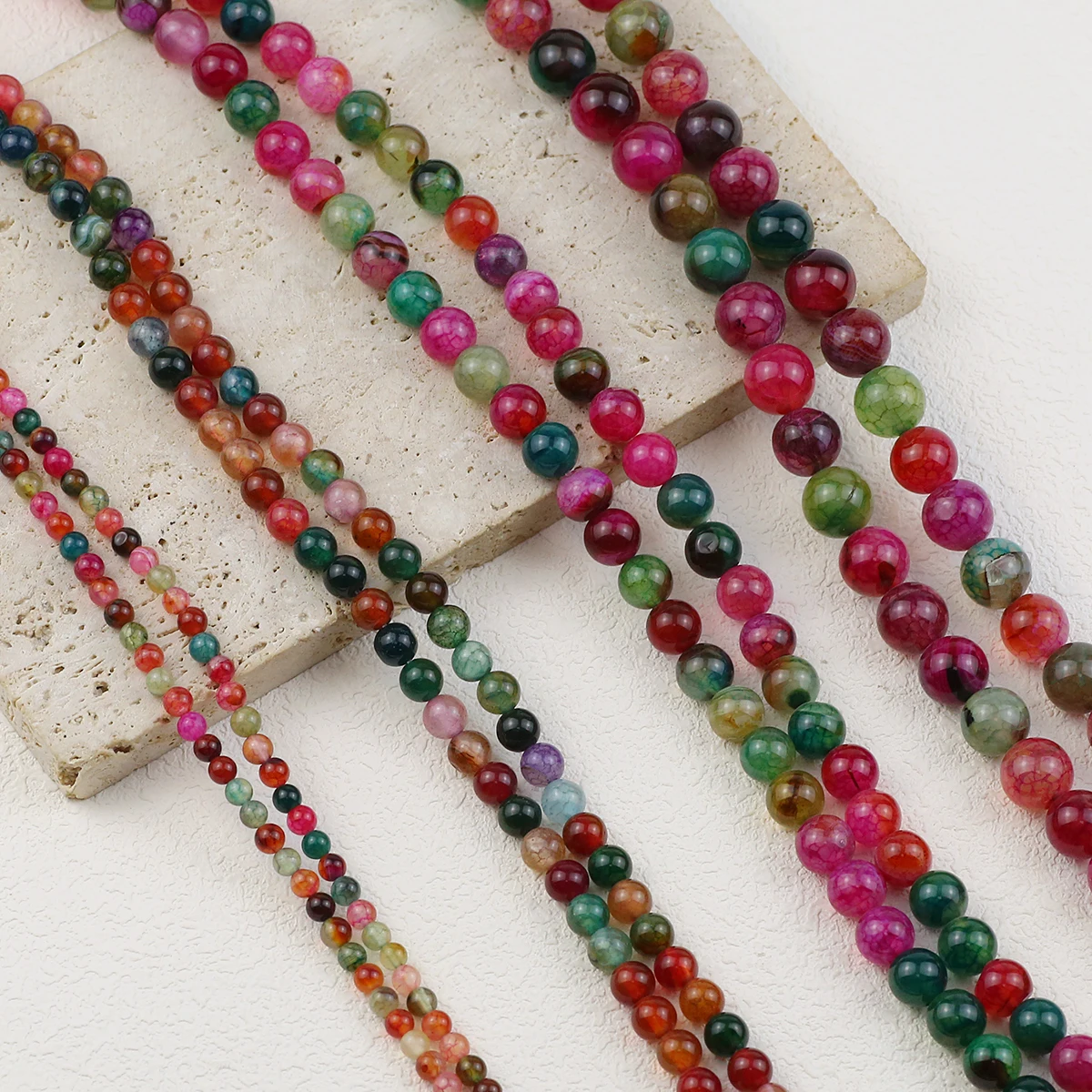 Tourmaline Natural Stone Multicolour Loose beads For Jewelry making Handmade Bracket Necklace  Accessories DIY 4 6 8 10 12MM