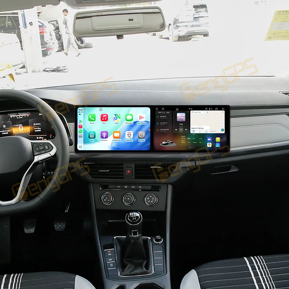 10.1 Inch Dual Screen Android 15 Car Radio CarPlay For Volkswagen Bora 2023-2025 Touch Screen Multimedia Player Head Unit DSP