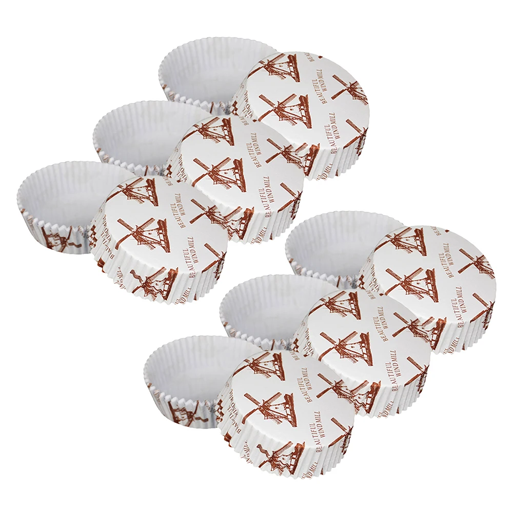 

300Pcs Paper Cake Liners Round Baking Cups with Windmill Print Grease Proof Heat Resistant Cupcake Paper Holders for Daily
