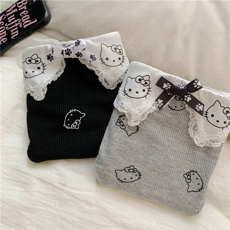 Kawaii Sanrio Hello Kitty Pakaian Dalam Segitiga Wanita Celana Dalam Katun Wanita Seksi Kartun Hadiah Ulang Tahun Anak Perempuan