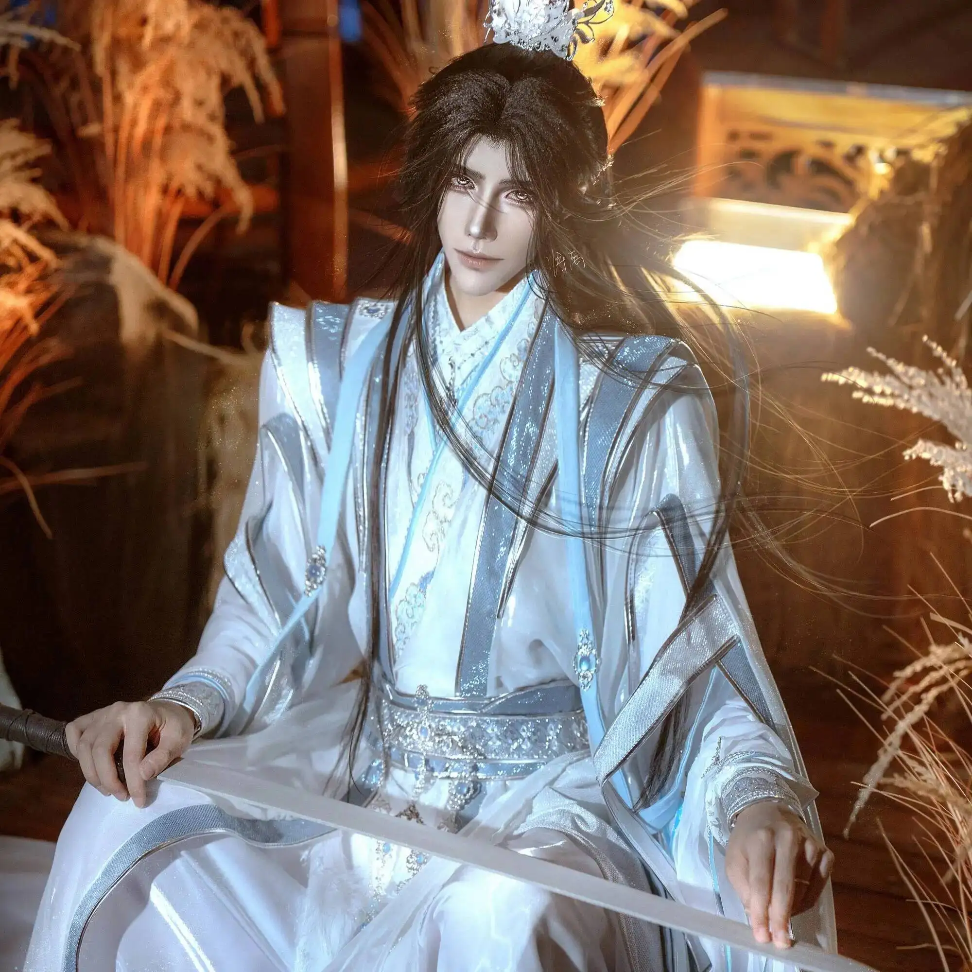 TGCF Mo Dao Zu Shi Lan Wangji Cosplay Costume Halloween Wei Wuxian Yiling Patriarch Ancient Hanfu Clothing Unisex Full Set view 2