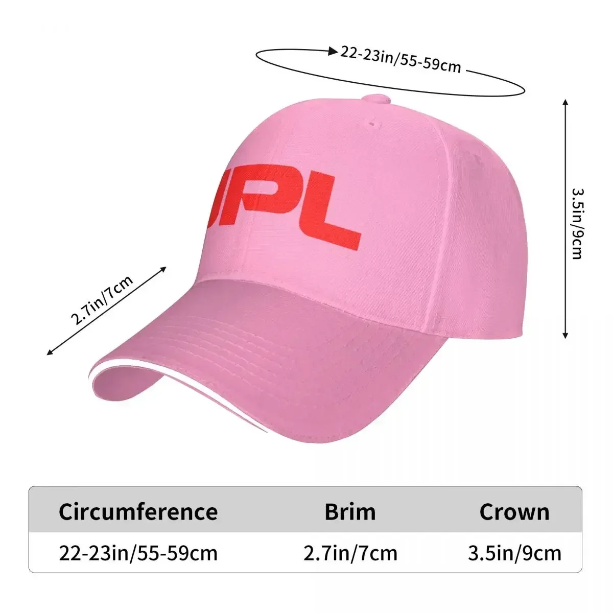 JPL Logo Baseball Caps Snapback Fashion Baseball Hats Breathable Casual Outdoor For Men's And Women's Polychromatic Customizable