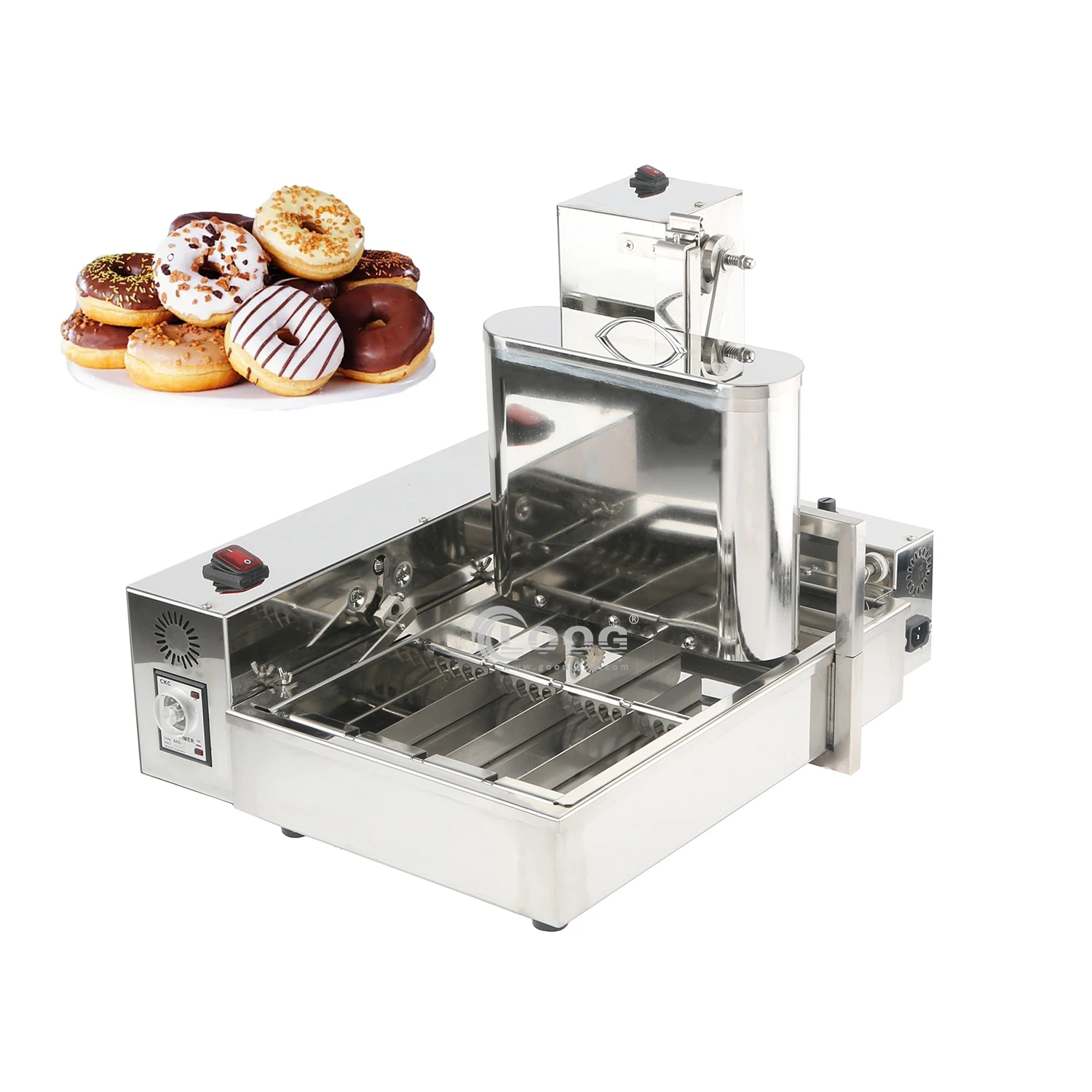 

Commercial Kitchen Equipment Manufacturer Best 110V 220V Stainless Steel Automatic Donuts Fryer 4 Rows Mini Donut Machine