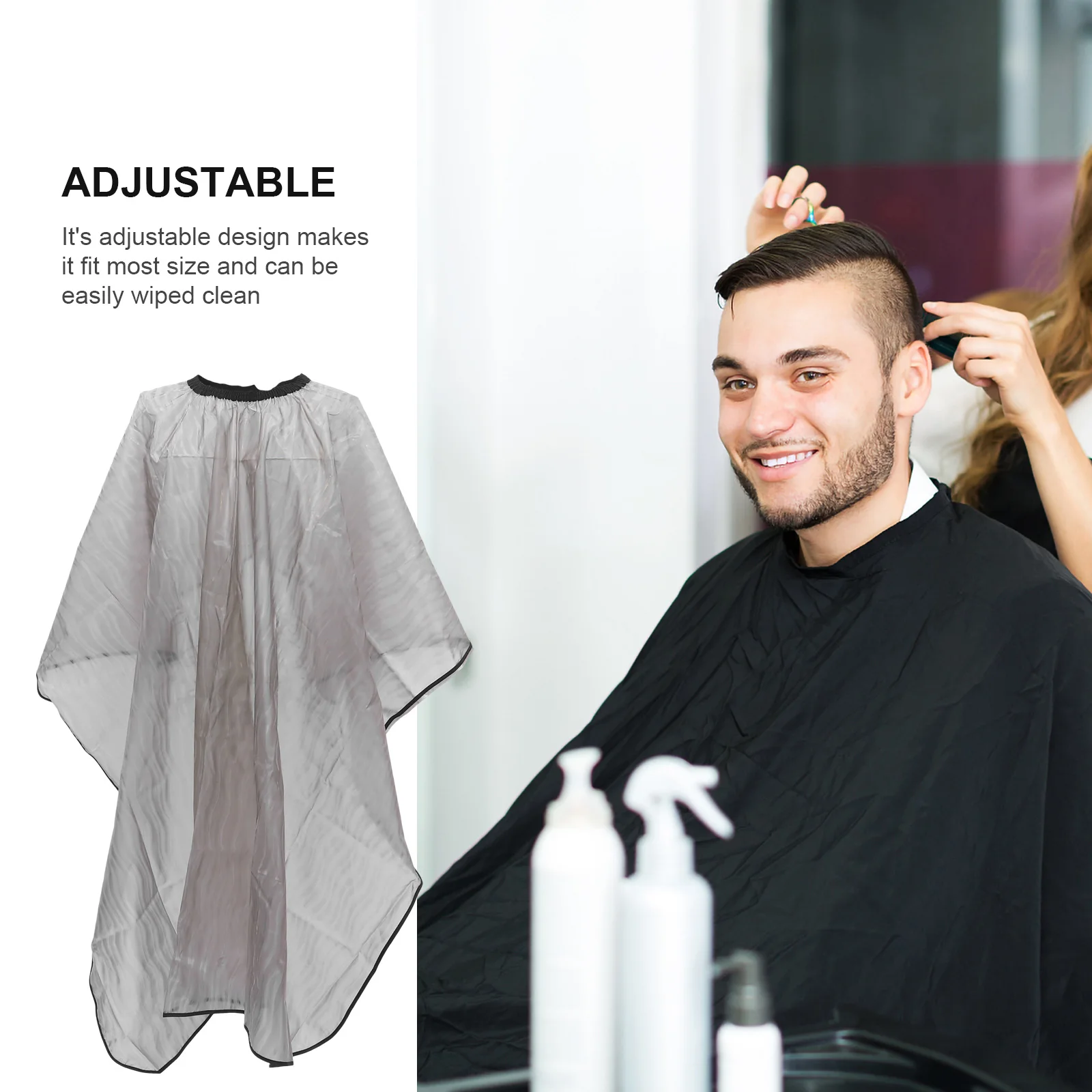 

1pc Hairdressing For Dye Perm Lightweight Waterproof Salon Cape Adjustable Care Apron Plastic Hair Washing Cloak Durable Hair