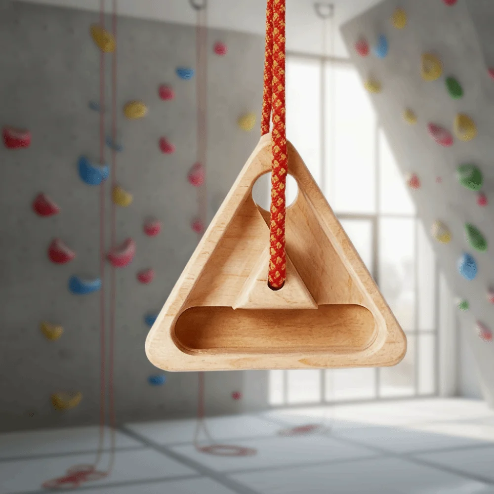 Wooden Climbing Fingerboard Triangle Lightweight Rock Climb Board Reusable Forearm Climbers Finger Strengthen Board Men Women