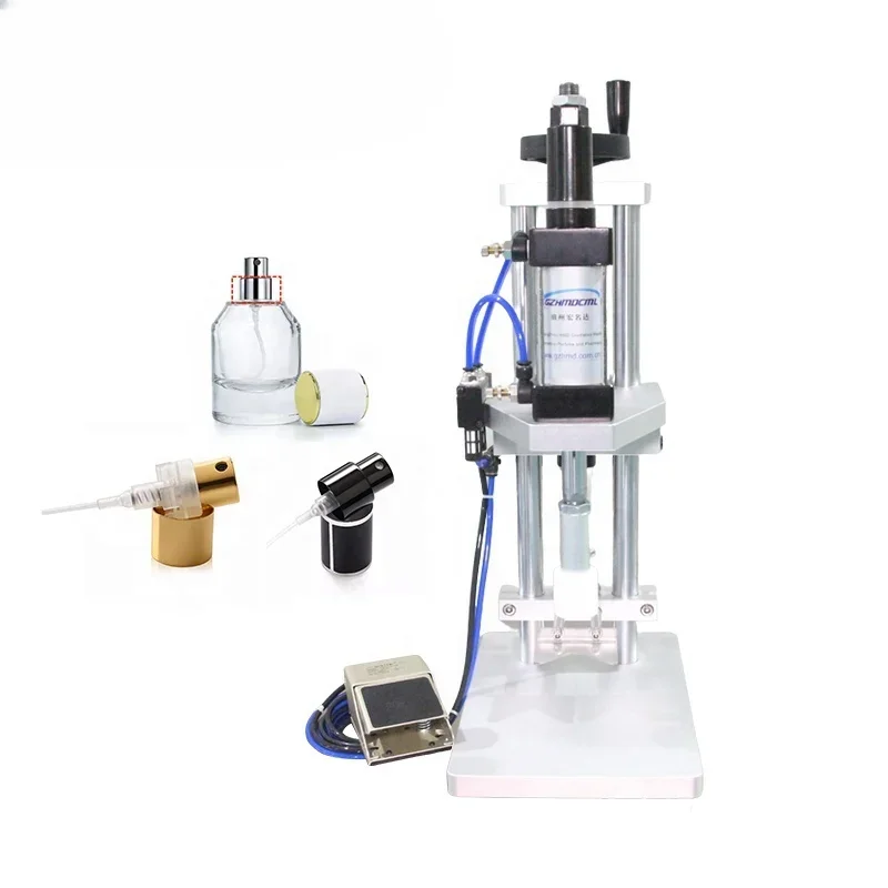 

Pneumatic Perfume Glass Bottle Capping Machine Desktop Perfume Collar Small Bottle Crimping Pressing Machine