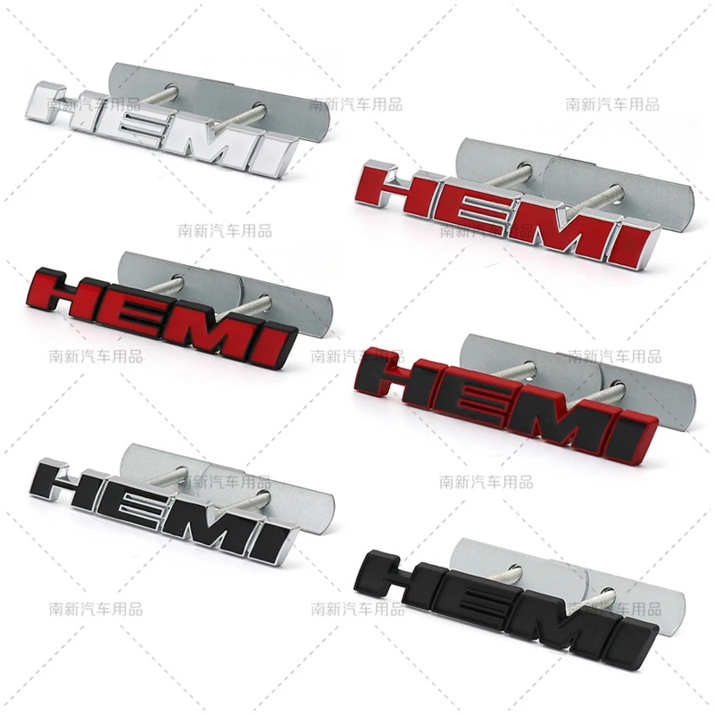 Metal 3D Hemi Car Stickers Grill Emblem Badge Rear Trunk Decal For Charger SRT SXT Durango Caliber Journey Caravan Ram Viper