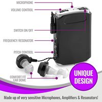 Sound Amplifier - Pocket Sound Speech Enhancement, Extra Headphones and Microphone Kit, Personal Hearing Amplifier Device