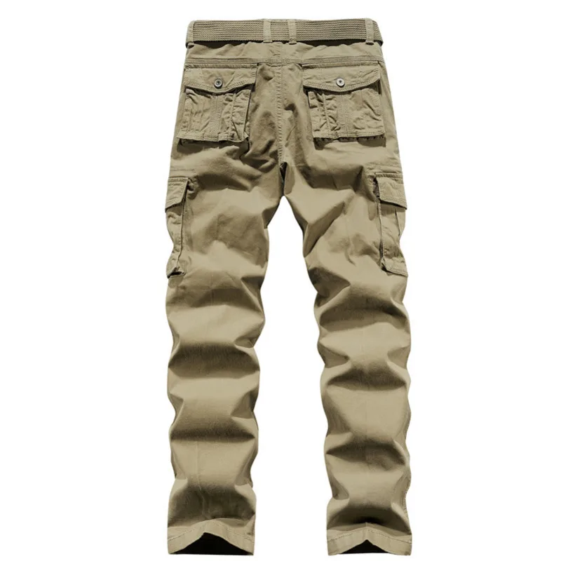 Spring and autumn men's fashionable versatile straight leg protective pants, loose and simple multi pocket casual work pants