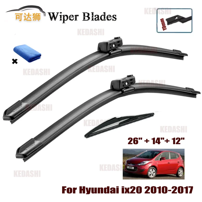 

Передние и задние щетки стеклоочистителя автомобиля для Hyundai ix20 MPV 2010-настояще, щетки для лобового стекла, аксессуары для чистки 24 "+ 18" + 12"