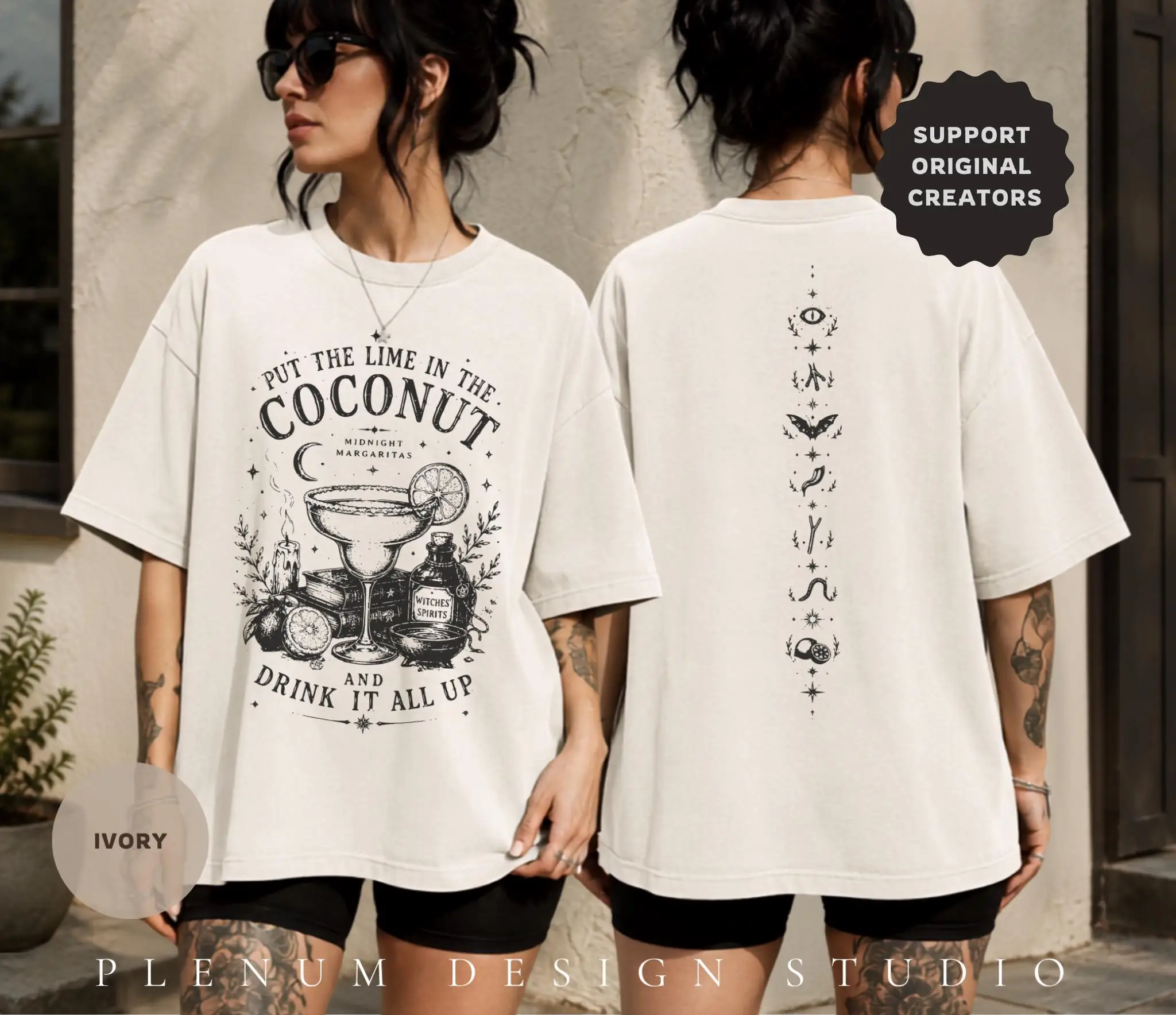 Magical Romance Themed T-shirt Midnight Margarita Retro Halloween T-shirt Thriller Season Retro Movie T-shirt Gift for Her Witch