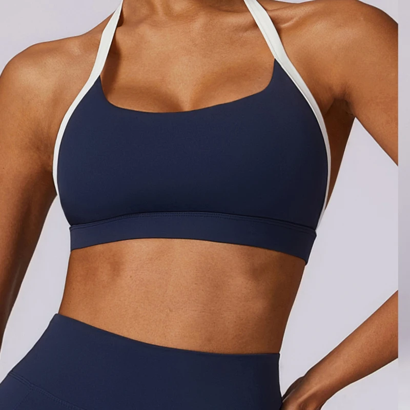 Confrontal Neck-Soutien-gorge absorbant les chocs, dos nu, yoga imbibé, séchage rapide, sport, haute intensité, course et fitness, gla8605