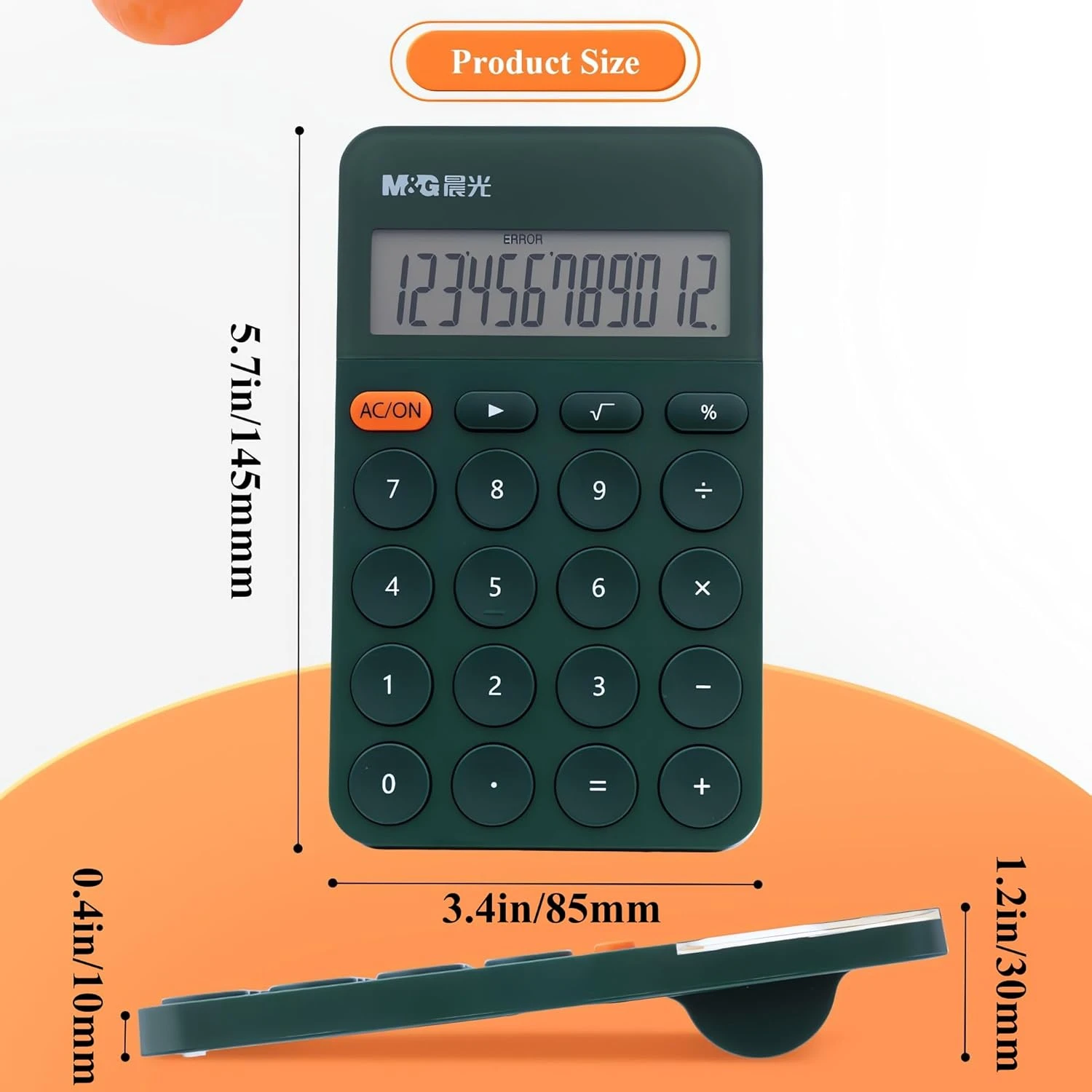 M&G Desk Calculator 12 Digit Calculator with Large LCD Display and Buttons, Automatic Sleep, Portable Cute Calculator for School