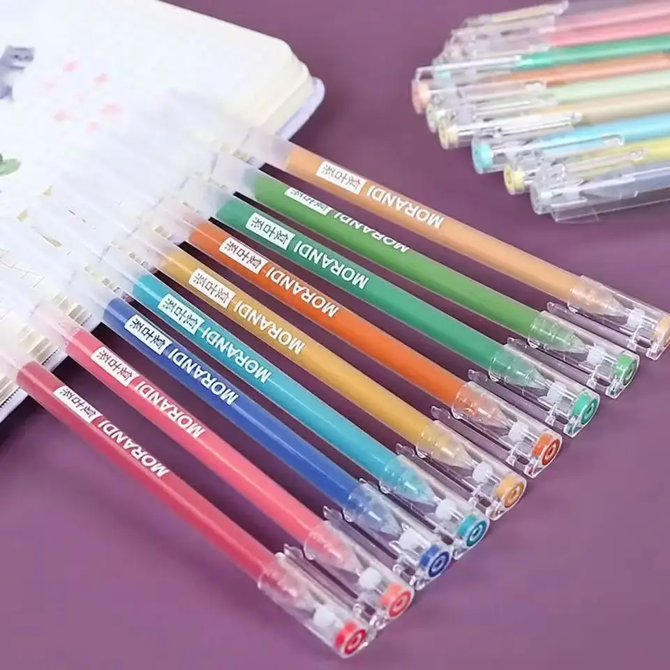 Journaling Pen Set, Gel Pens & Highlighters, Single Tip Fine Point Markers, 9 Pack, Smooth Writing for Note Taking, Hand Drawing