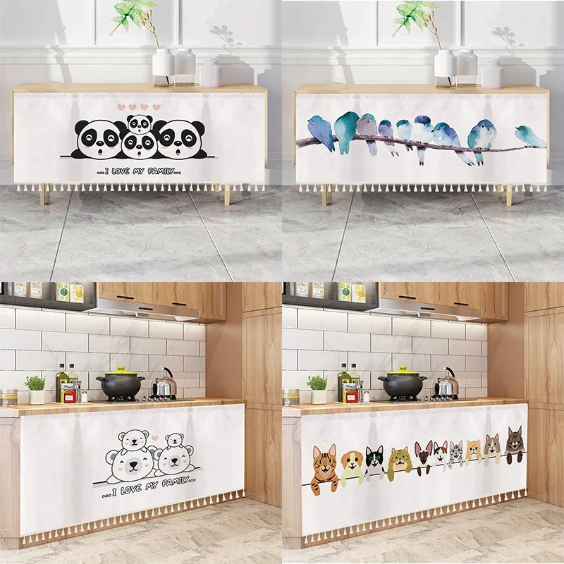 

Kitchen Cabinet Curtain Sundries Shade Cloth Shoe Cabinet Dustproof Cloth Curtain Window Partition Short Curtain