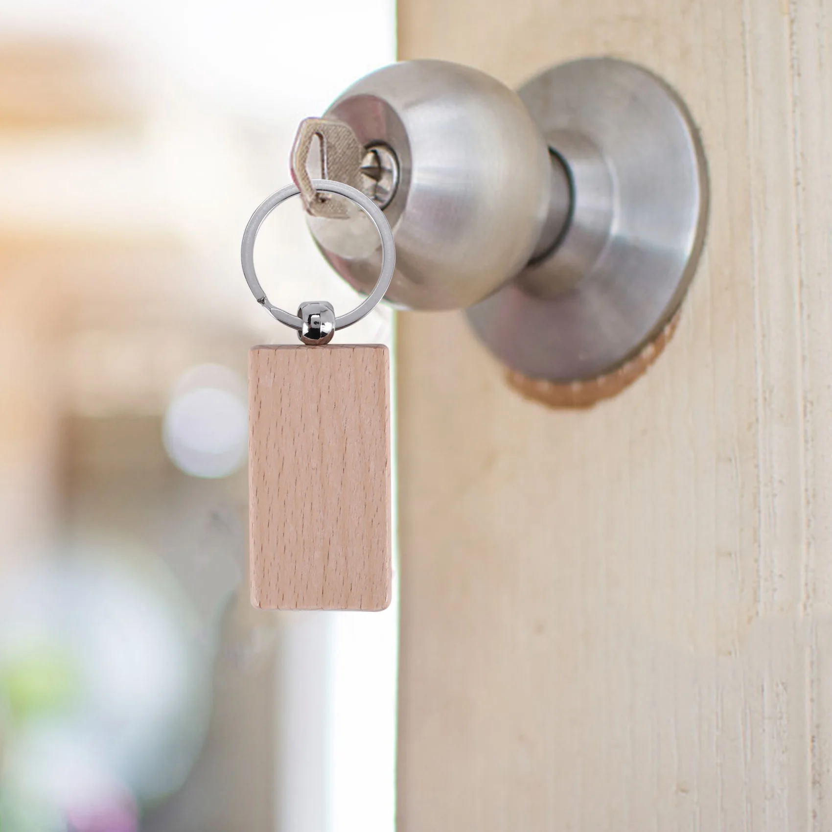 60 سلسلة مفاتيح خشبية فارغة لتقوم بها بنفسك سلسلة المفاتيح الخشبية مفتاح العلامة مكافحة خسر الملحقات الخشبية هدية HOT