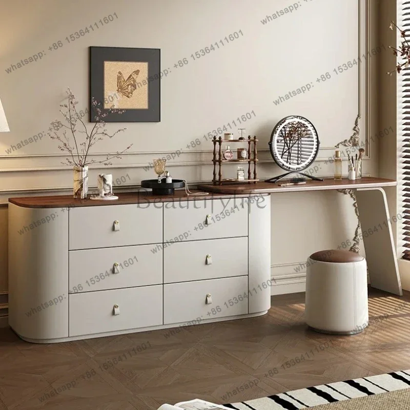 FG Light Mirror Vanity Table Cabinet Luxury Decor Minimalist Dressing Table Aesthetic Makeup Decor Schmink Tisch Bedroom Furnitu