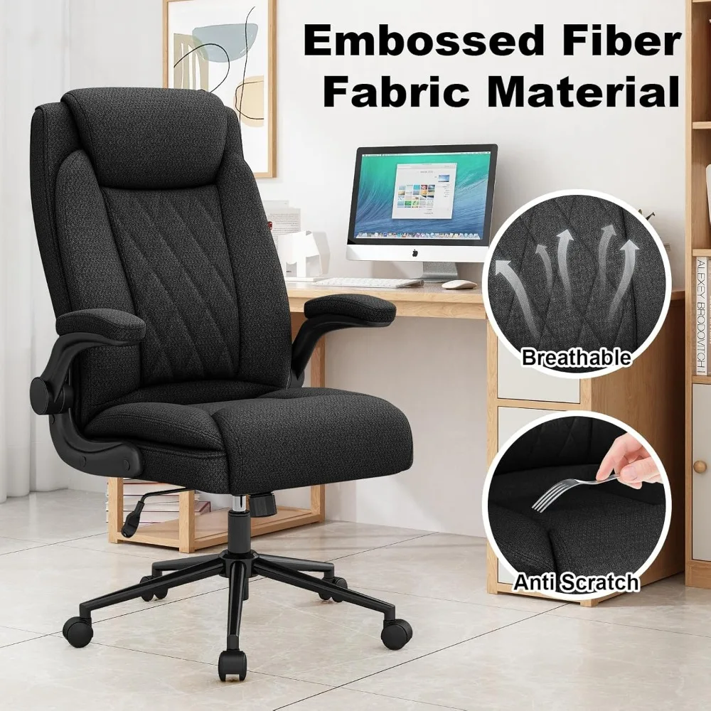 Big and Tall Fabric Office Chair -500 lb Heavy Duty Office Chair for Big Man, High Back Executive Office Desk Chair with 120°