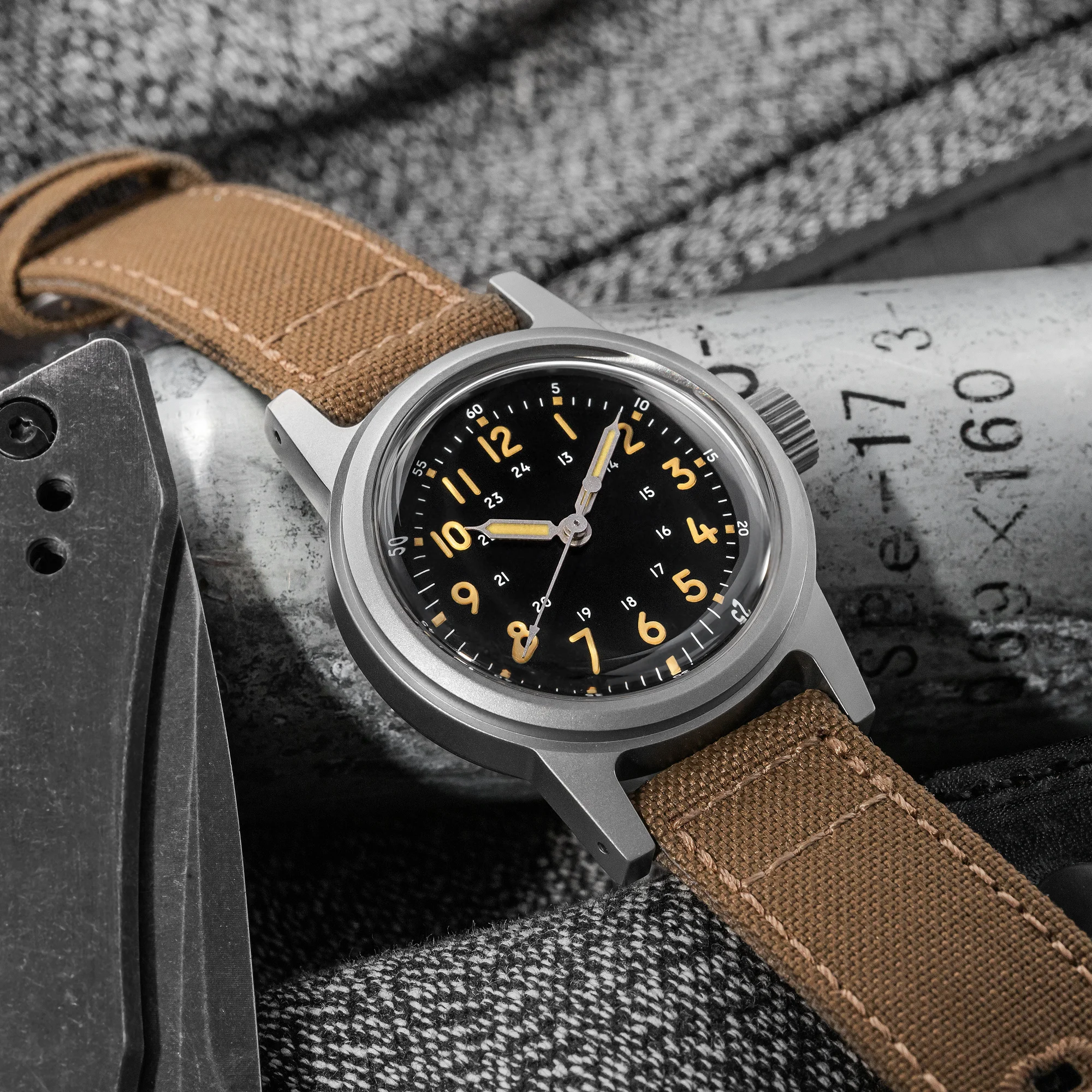 [SHY-043]THORN NH35A حركة الحرب العالمية الثانية ساعة عسكرية كلاسيكية 36 ملم اتجاه رياضي ريترو ساعات محايدة للرجال والنساء