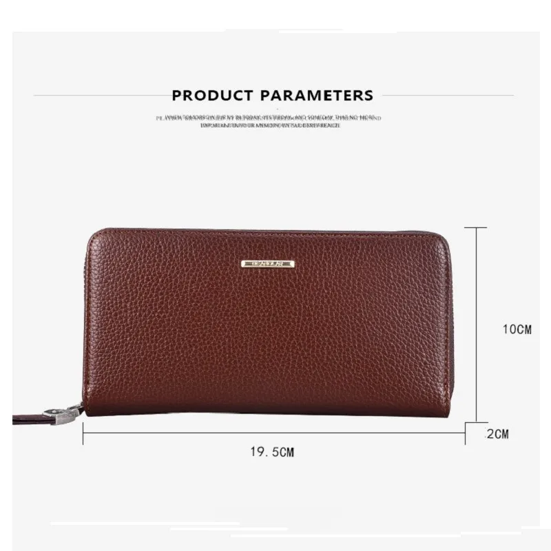 Fashion Men's Long Zipper Wallet Business Multi Function Bags Purse High Capacity with Hand Belt