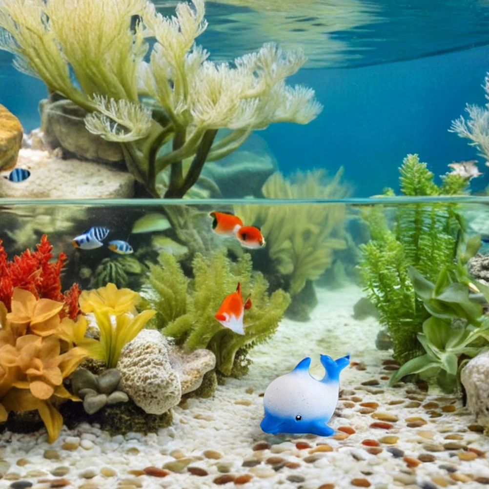 

2 Pcs Marine Animal Fish Tank Mini Ocean Animals Figures Decorations Whale Ornament Resin Aquarium