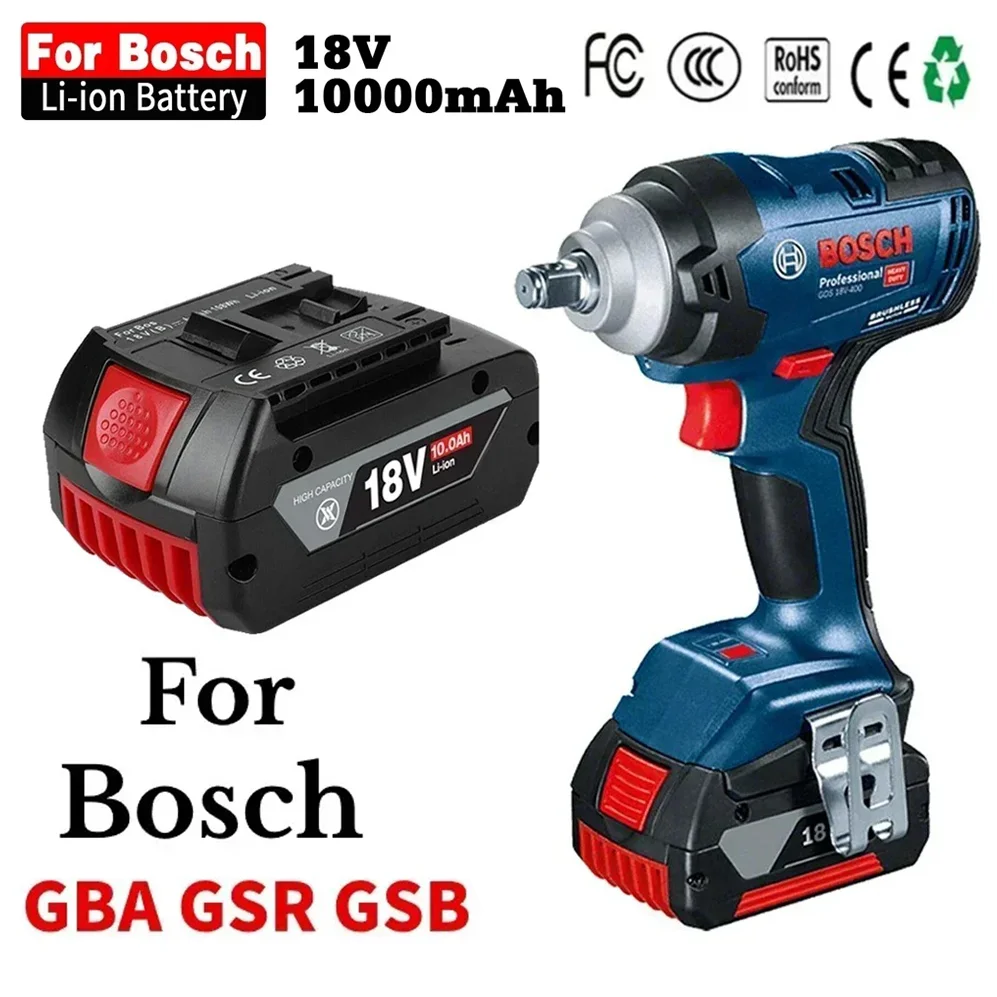 

18V Battery 80Ah for Bosch Electric Drill 18V Rechargeable Li-ion Battery BAT609, BAT609G, BAT618, BAT618G, BAT614 + 1Charger