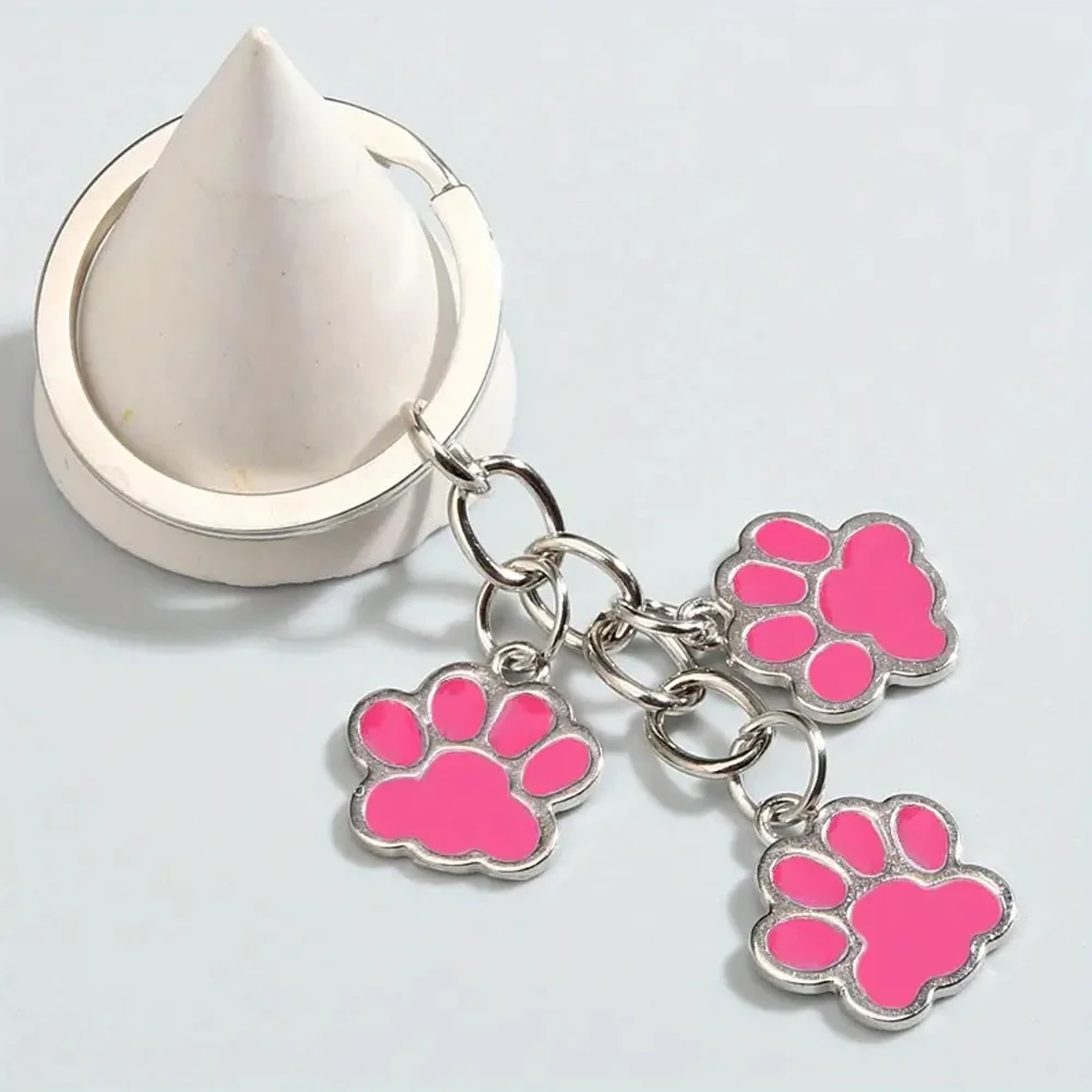 Cute Cat Dog Paws Keychain Multicolor Pets Claw Keyring For Women Men Handbag Backpack Pendant Accessories Pet Mom\'S Gift