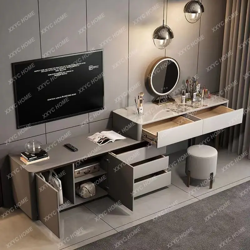 HHins wind telescopic dresser TV cabinet Xingyao Supreme multi-functional dresser storage integrated light luxury TV cabinet
