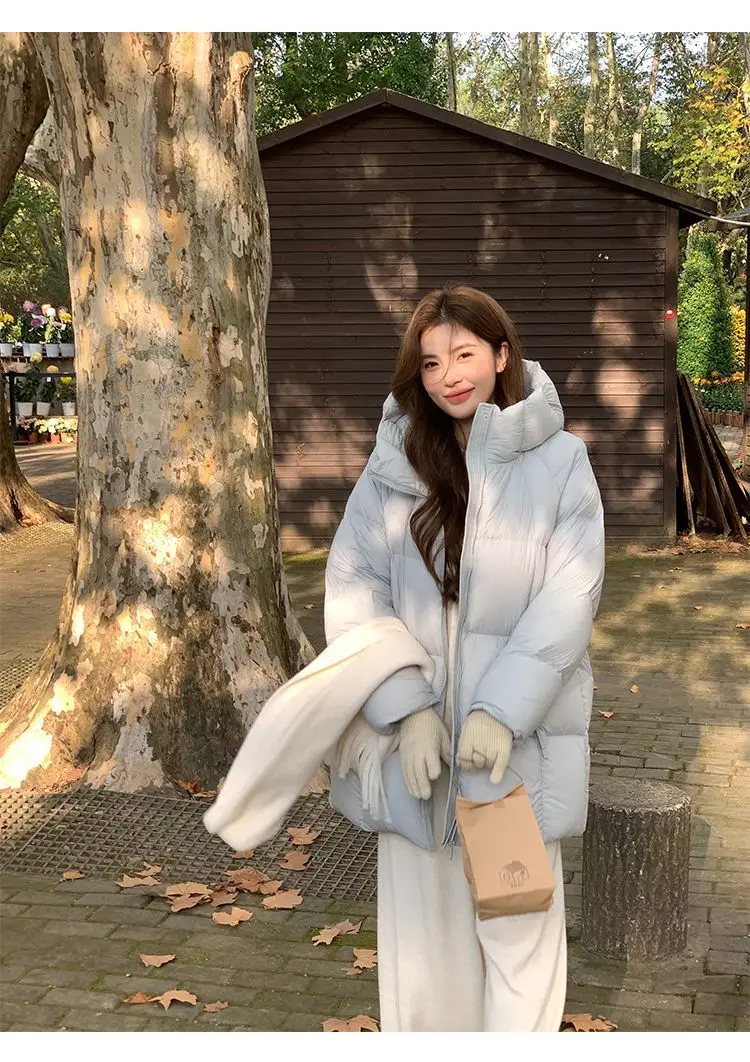 

Puffer Parkas Yellow Womens Adjustable Waist-Cinching High-Quality Down Full-Zip Detachable Hood Soft Slim-Fitting Casual Ladies