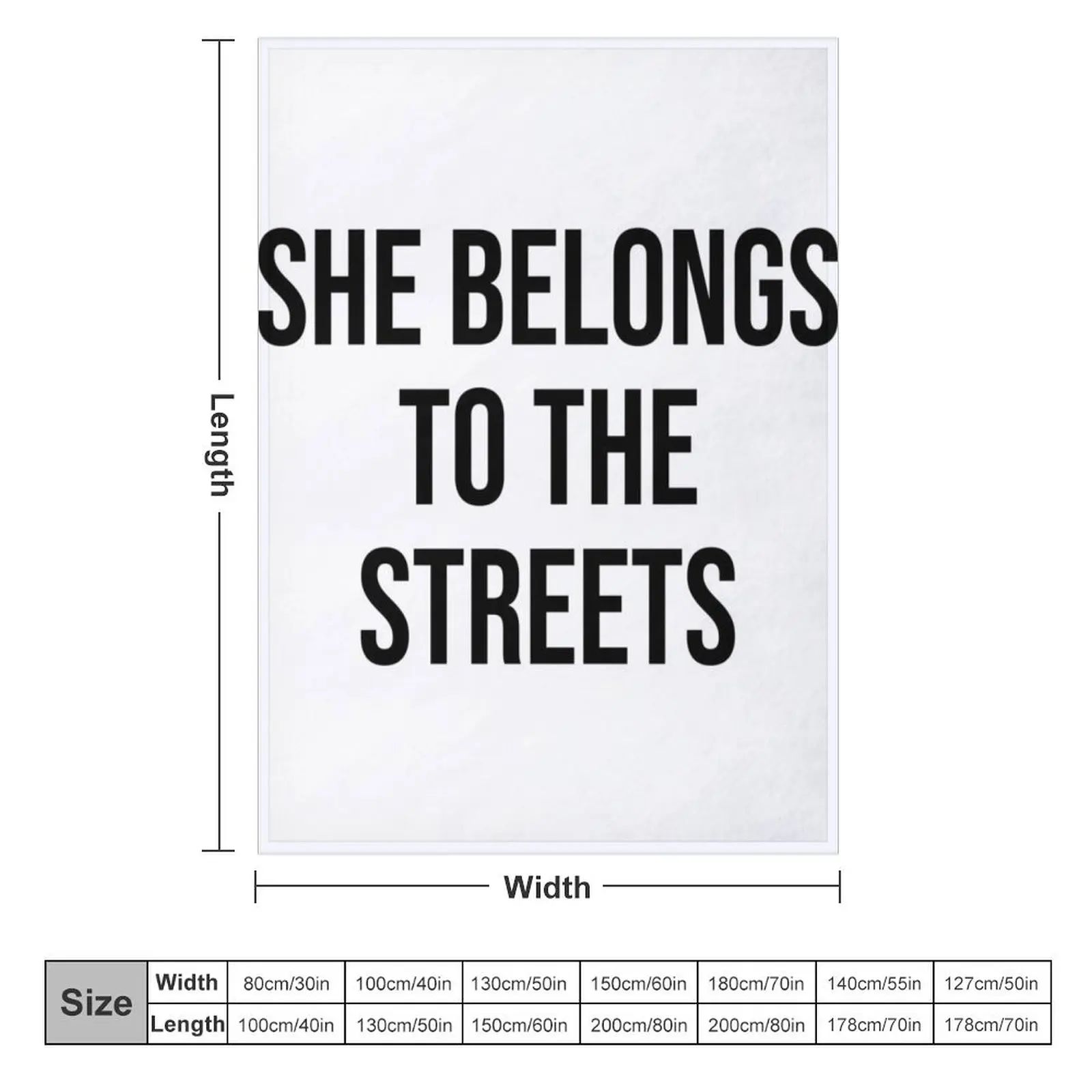 She Belongs To The Streets - Cool Gift For Mom, Dad and Siblings Throw Blanket Personalized Gift Multi-Purpose Blankets