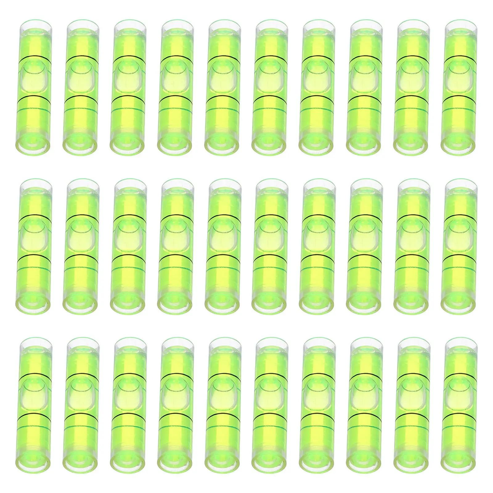 50 Pcs Cylindrical Horizontal Bubble Level Mini Spirit Level Tool 8x35mm Durable Accurate Measurement Versatile Small Size