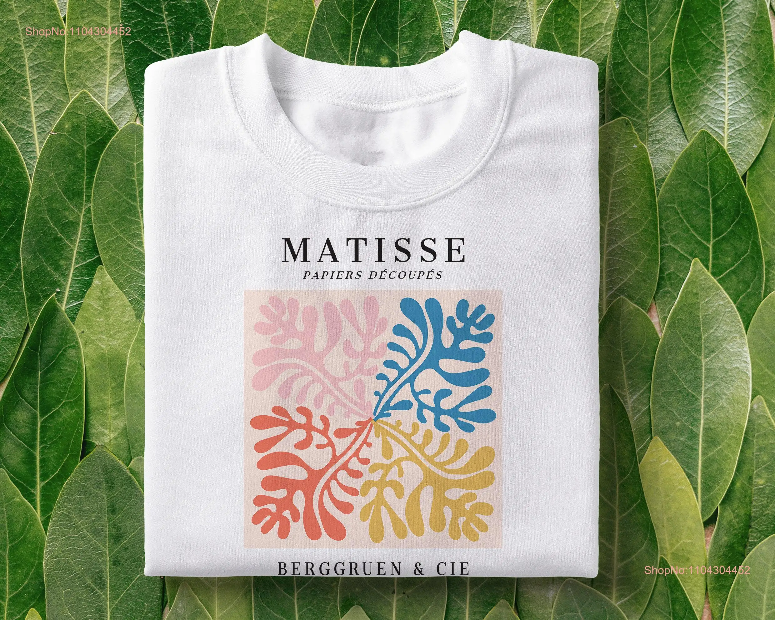 Matisse Papiers Decoupes T Shirt Berggruen cie Aesthetic tee Pastel Abstract Art Henri long or short sleeves