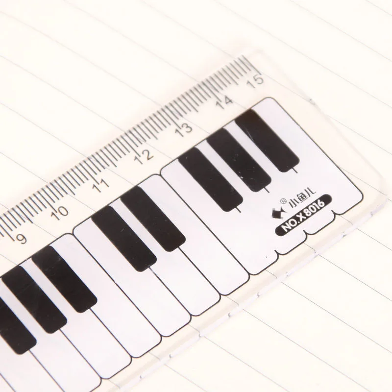 1 Pc Music Ruler Primary School Students Child Painting Measuring Scale Creative Piano Keyboard Straight Ruler Office Supplies