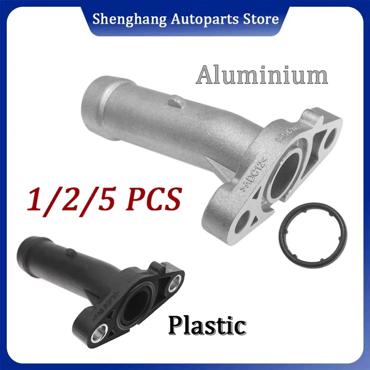 03H121145A Aluminium Plastic Engine Coolant Flange 95510623100 03H121144A For Audi Q7 VW CC Passat Phaeton Touareg Porsche V6