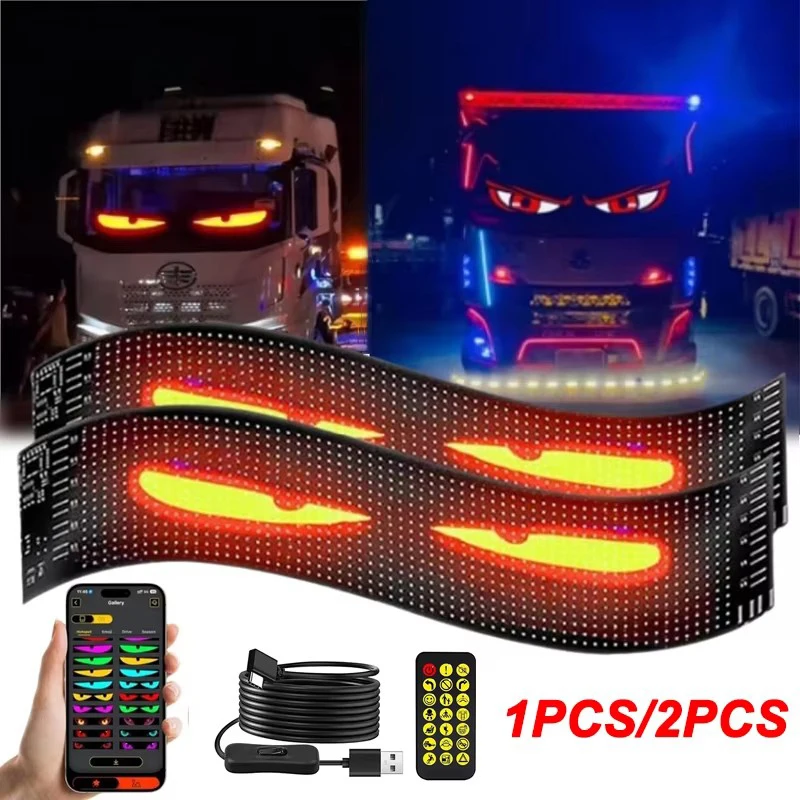 Car LED Sign Bluetooth APP LED Matrix Pixel Panel Night Light DIY Programmable Flexible LED Display For Car Truck Accessories