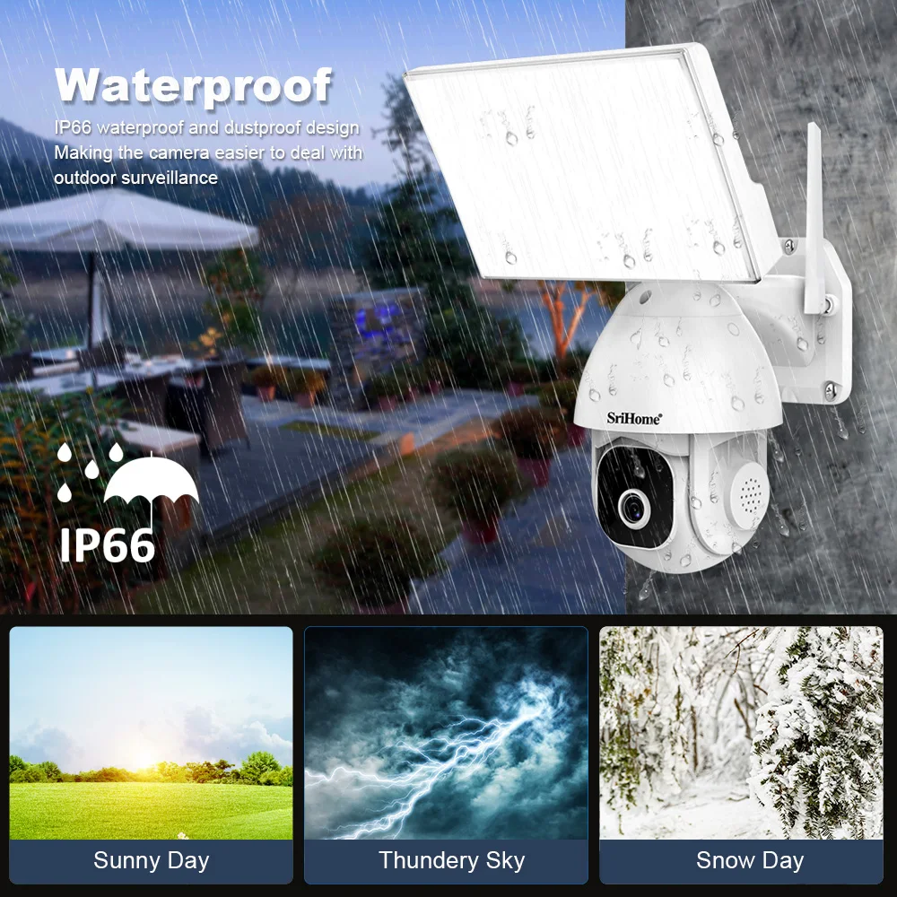 Imagem -04 - Srihome-câmera ip Impermeável ao ar Livre Video Surveillance Floodlight Garden Security Protection Cctv System Sh039 5.0mp