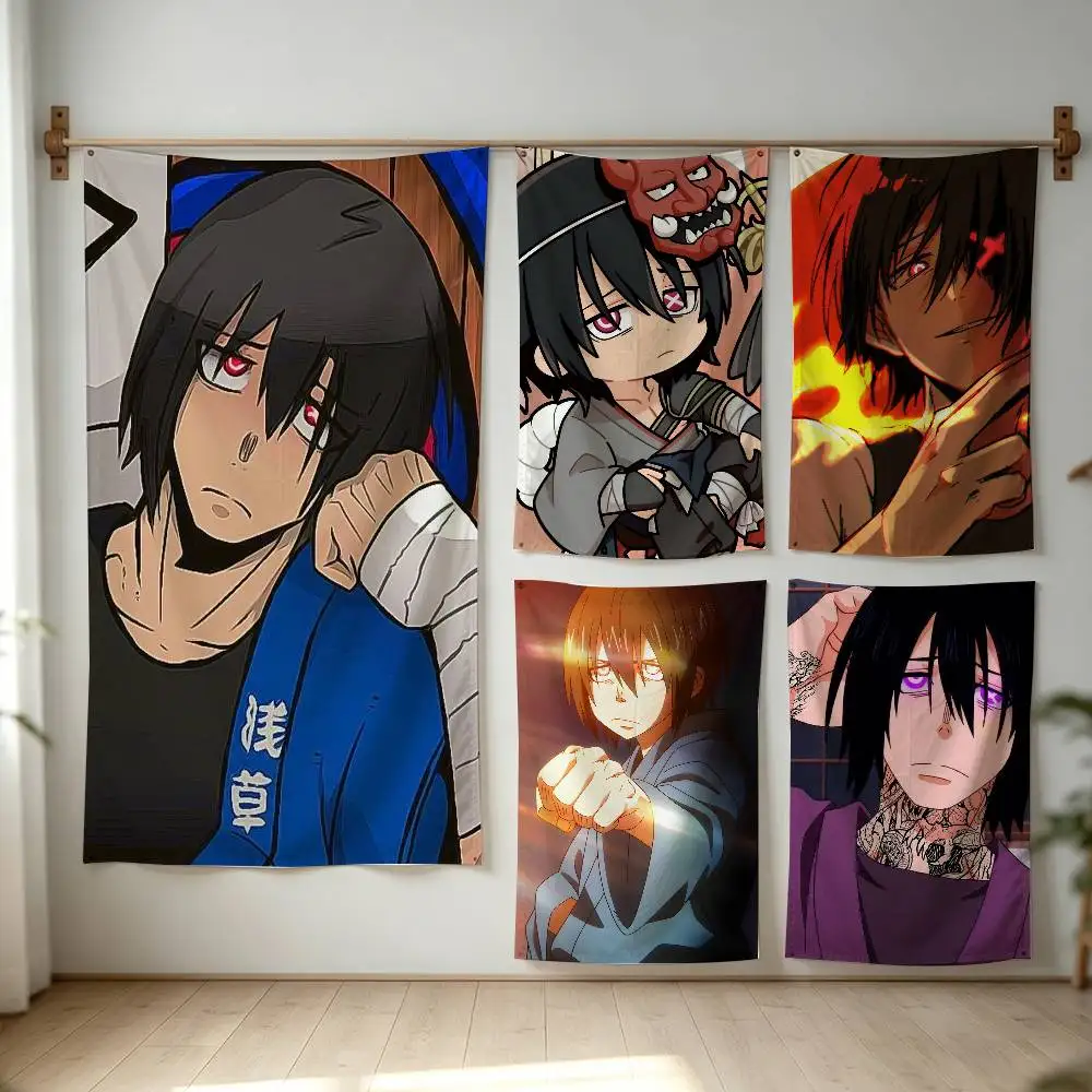 F-Fire Force S-Shinmon Benimaru  Flag Digital Printing Banner for Garage Wall Out Door Decoration