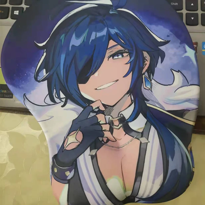 PINKTORTOISE Creative Idea 3D Stereo kaeya alberich Silicone Mouse Pad Anime Sexy Beauty Chest Hand Rest Mouse Pad