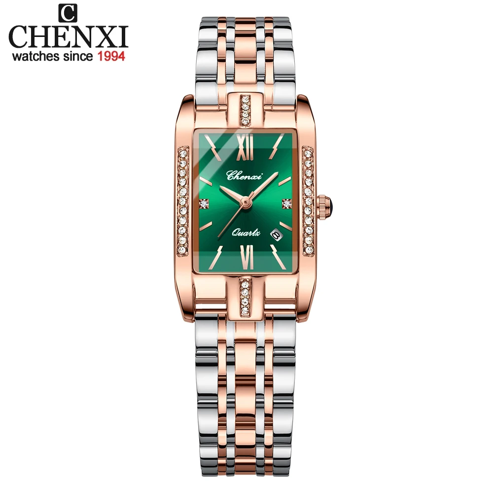 

CHENXI Brand Luxury Women Watches Waterproof Fashion Square Quartz Ladies Watch Stainless Steel Rose Gold Female Wristwatch