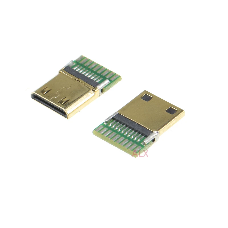 5 STKS MINI HDMI 19PIN 19 P MANNELIJKE PLUG connector met PCB Board Soldeer Type test board