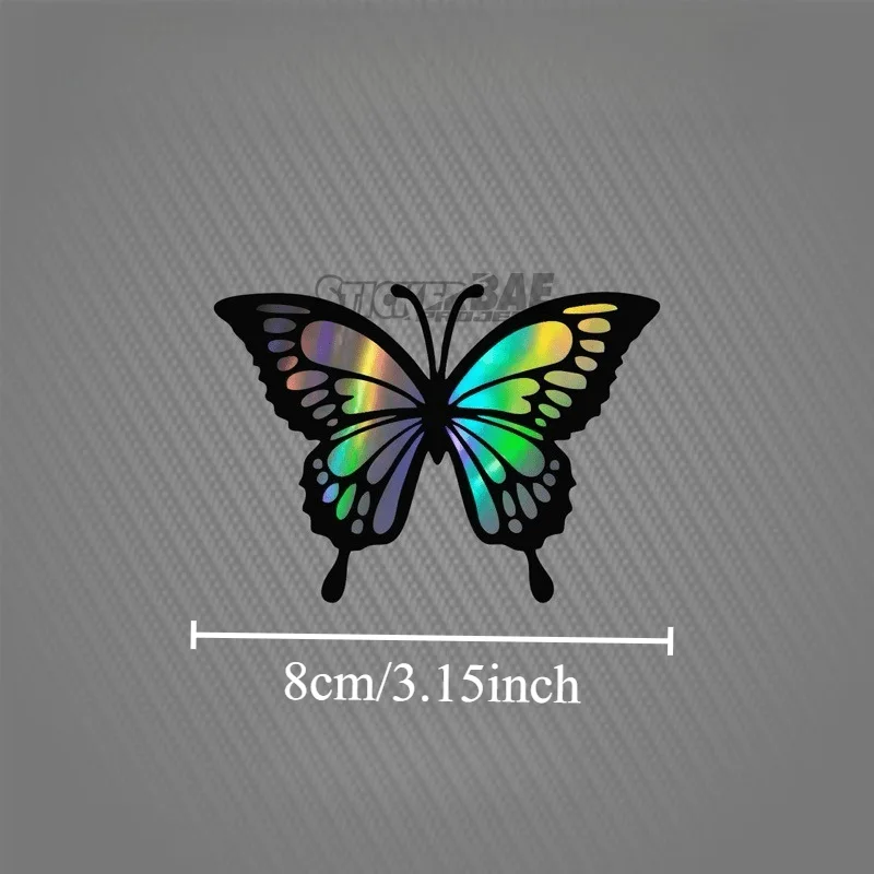Holographic Rainbow Butterfly Sticker Waterproof Iridescent Vinyl Decal Laser Gradient for Scooter Motorcycle Car Laptop