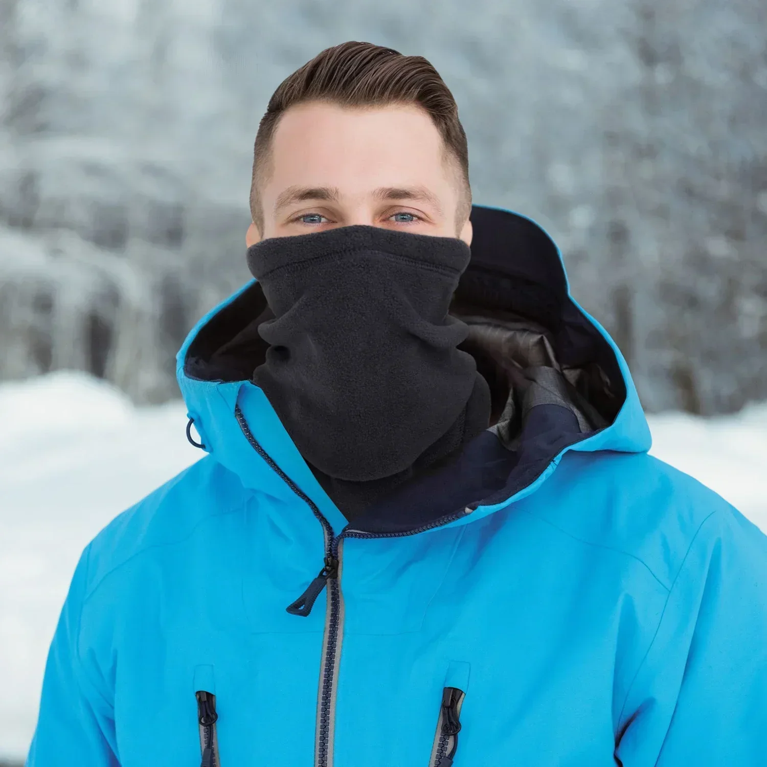 Bufandas de lana a prueba de viento fulares para hombre y mujer, Tubo Bandana, bandanas pañuelo máscara suave de media cara, esquí, Snowboard, calentador de cuello, moda