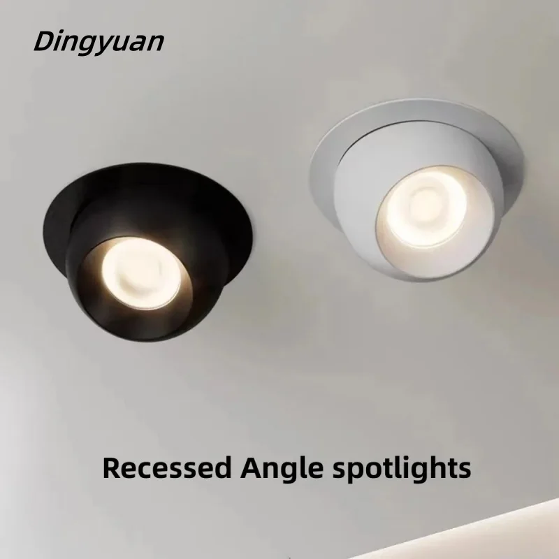 

Led Spotlight Recessed Ceiling Lamp Adjustable Angle Spot Light COB 75mm Opening 9W Foco Dimmable Rotatable For Living Room Home