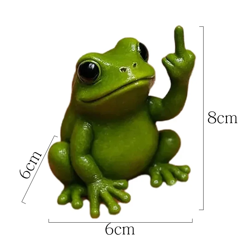 رواية الراتنج الحيوان تمثال صغير الاصبع الوسطى الحيوان زخرفة نموذج الضفدع القطط اليدوية ديكور فني النحت الجدول الديكور هدية
