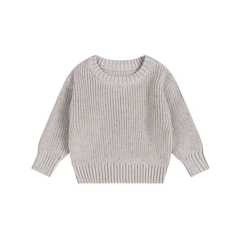 Autumn Winter Newborn Boys Sweater Long Sleeve Solid Color Knit Loose Round Collar Cotton Infant Boys Pullover Baby Boy Knitwear