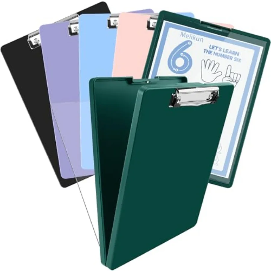 

Clipboard with Storage, Plastic Clip Boards 8.5x11 Folder with Clear Panel for Dry Erase Quick Reference, Clip Board Storage Cl